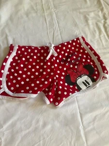 Disney Minnie Mouse white polka dot red shorts size small - Picture 1 of 7