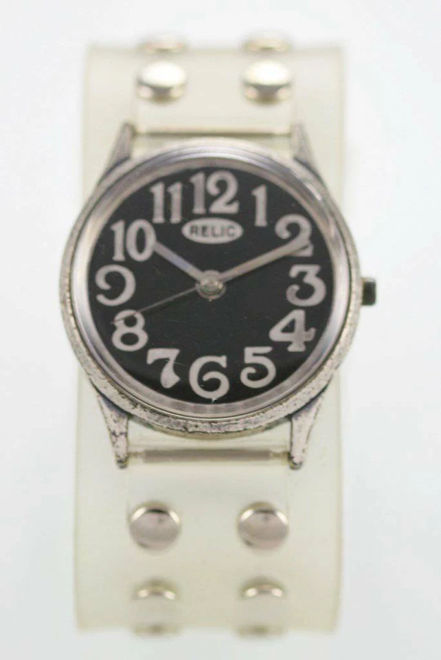 Relic Orologio Unisex Trasparente Gomma Acciaio Argento Impermeabile Nero Quarzo - Immagine 1 di 3