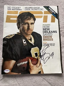 Drew Brees Autographed Signed ESPN Magazine Saints PSA/DNA COA - Picture 1 of 3
