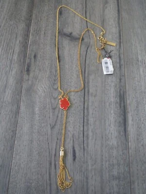 Vince Camuto Tono Dorado Piedra Naranja ~ Borla Gota Collar Largo, Nuevo con Etiquetas Foto 1 de 3