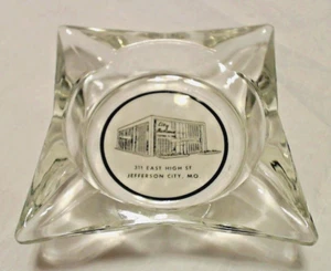 Glass Ashtray City National Bank 311 East High Street Jefferson City MO - Picture 1 of 7