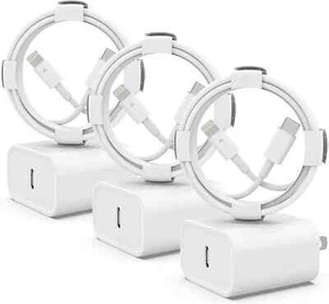 iPhone Lightning Charger MFi-Certified 8-Pin 3 Pack 20W Fast 6FT Type C iGENJUN - Photo 1 sur 9
