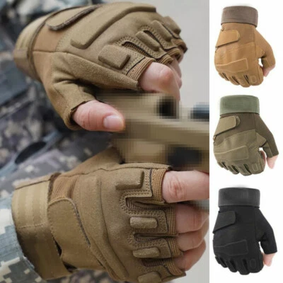 Tactical Half Finger Gloves Military Combat Hunting Shooting Fingerless Gloves - Image 1 of 4
