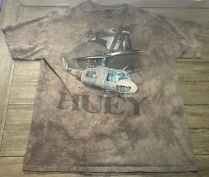 Smithsonian Shirt Mens 3XL Brown HUEY Helicopter Tie Dye Army Made in USA - Picture 1 of 6