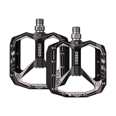 corki Extra Large Mountain Bike Pedals Flat, Aluminum Alloy MTB Pedals, Wide ... - Image 1 of 4