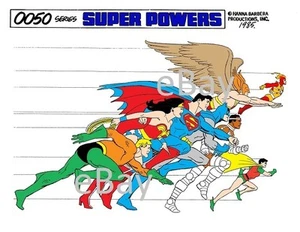 Super Powers TEAM MODEL SHEET PRINT Hanna Barbera Cyborg Firestrom Hawkman - Picture 1 of 1