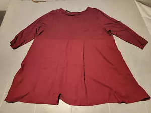 Túnica para mujer Alfani Borgoña Cuello Redondo Chifón Medios Mixtos con tres cuartos - Imagen 1 de 7