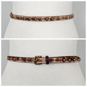 Ralph Lauren Collection 25-28" Leopardenmuster Ponyhaar schmaler Gürtel Nieten Gr. 26 - Bild 1 von 19
