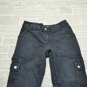 VINTAGE Tommy Hilfiger Cargo Jeans Womens Size 4 (28x31) Dark Blue Denim Pants - Picture 1 of 10