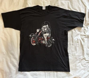 Vintage Betty Boop Biker Babe T-Shirt Herren Gr. XL blau amerikanisches Motiv Y2K - Bild 1 von 9