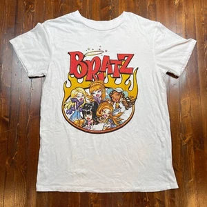 Bratz Womans Large White Graphic Logo T-Shirt Short Sleeve Cartoon - Picture 1 of 6