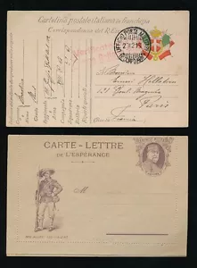 ITALY WW1 STATIONERY 1916 FRENCH MAIL...MINT LETTERCARD + FINE USED CARD - Picture 1 of 1