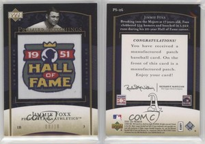 2007 Upper Deck Premier Premier Stitchings Gold /10 Jimmie Foxx #PS-26 HOF