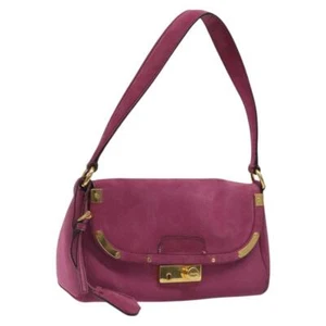 PRADA Shoulder Bag Suede Purple Gold Auth BD1194 - Picture 1 of 23