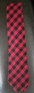 Boys The Children's PLACE Red and Black Check Tie New With Tag 100% Cotton - Picture 1 of 3