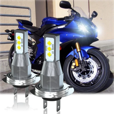 Para Yamaha YZF-R6 2006 08 2009 YZF-R1 6000K H7 Motocicleta Faro LED 2x Foto 1 de 4
