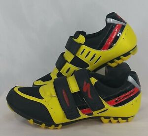 Specialized Comp cycling Shoes 48 EU / 14 US black/yellow laces and straps