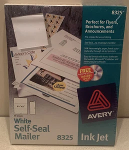 Avery 8325 Self Seal Mailer Paper Inkjet 8.5” x 11” 75 Sheets. NEW ~ Sealed - Picture 1 of 5