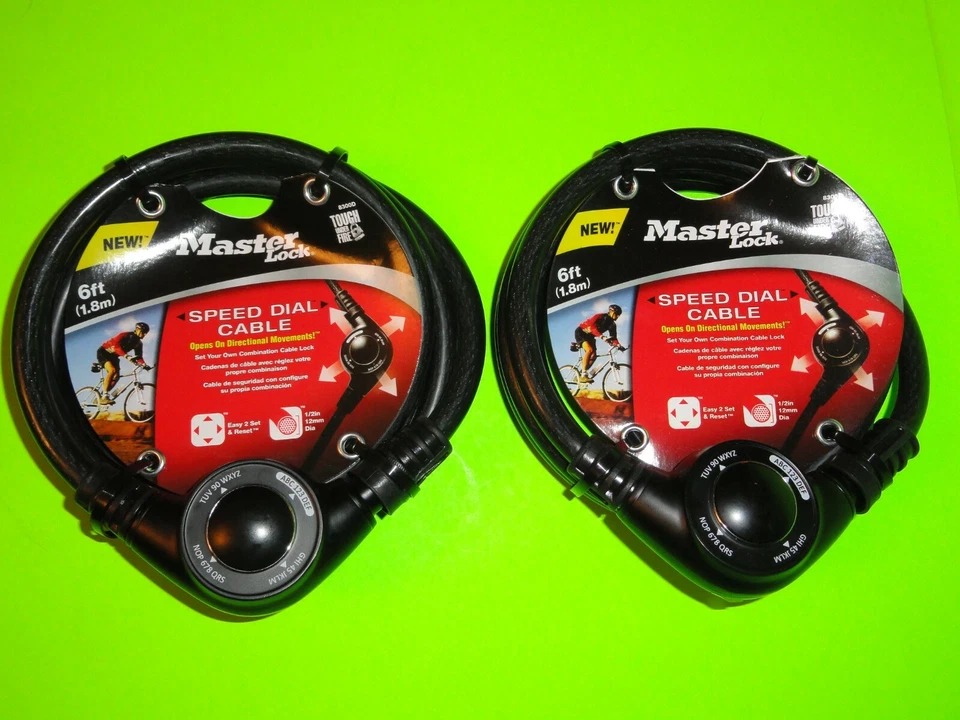 Master Lock 8300D Speed Dial Cable 6ft Set Your Own Combination