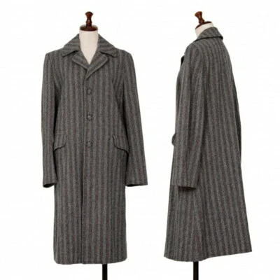 Used Tricot Comme Des Garcons Wool Striped Snap Button Coat Gray M Women 2504TY Foto 1 de 4