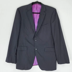 Paul Betenly Jacket Mens 40R Navy Blue Pinstripe Roberto Ceramica Blazer - Picture 1 of 12