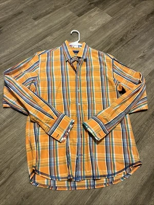 Men's Georg Roth Los Angeles Shirt Pima Cotton L/S Flip Cuffs Button-Up M Plaid - Image 1 of 4