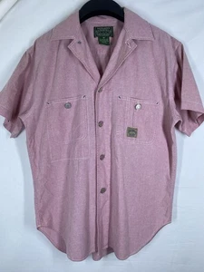 Ralph Lauren Country Shirt Mens Small Chambray Metal Button Up Short Sleeve VTG - Picture 1 of 9