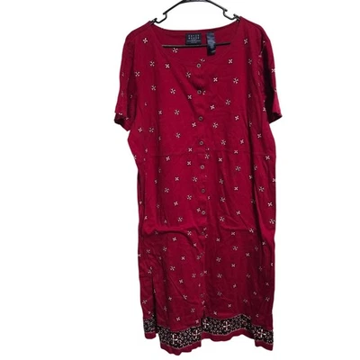 Vestido Camiseta Vintage Crazy Horse Liz Claiborne Talla XXL Rojo Manga Corta Foto 1 de 4