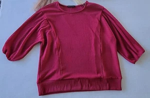 Colección Adrienne Vittadini Color Rojo Tejido Manga 3/4 Talla L. - Imagen 1 de 8