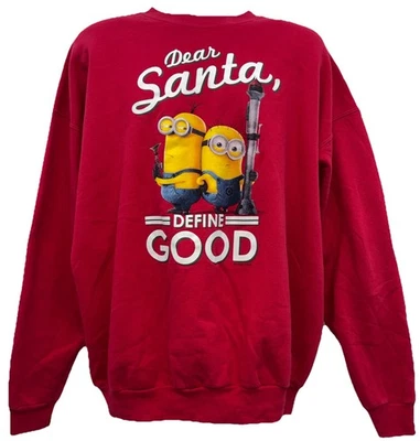 Hanes унисекс размер 2XL пуловер Рождество графика толстовка красный миньоны смешной - Изображение 1 из 4