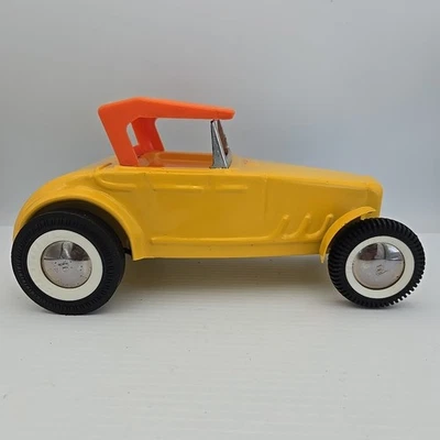 Vintage 1960s Buddy L Yellow Ford Hot Rod Roadster Car Toy Pressed Steel - Image 1 of 4