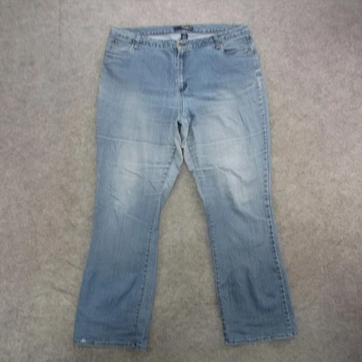 Jeans jeans feminino 24/7 20T azul claro elástico perna reta plus size clássico - Imagem 1 de 4