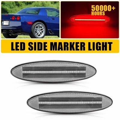 Pair Red LED Rear Fender Side Marker Lights For 1997-2004 Chevrolet Corvette C5 — 第 1/4 张图片