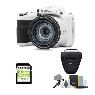 Kodak PIXPRO AZ425 Astro Zoom 20MP Camera White Accessory Kit Bundle - Image 1 of 4