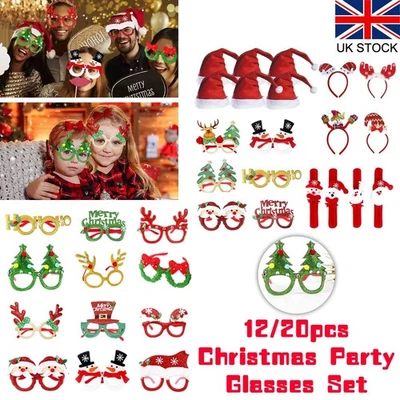 Christmas Novelty Glasses Eyeglasses Set Xmas Costume Fancy Dress Decor Party UK - Image 1 of 4