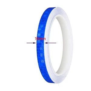 2XBlue 26' Roll 1CM Reflective Safety Tape Self Adhesive pinstripe Sticker Strip - Picture 1 of 2