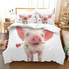 Cute Little Pig 3D Print Bedding Set 3PC Duvet Cover Pillowcases Comforter Cover