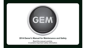 2014 Polaris Gem Maintenance and Operator's manual (Reprint) - Bild 1 von 5