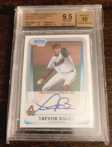 Bowman Chrome Draft 2011 Trevor Bauer 1st Prospect automático BGS Beckett 9,5/10 - Imagen 1 de 2