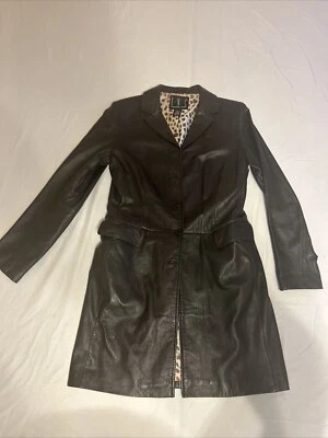 I.N.C. INTERNATIONAL CONCEPTS 100% BLACK LEATHER  JACKET, SZ  S missing 3 Button - Image 1 of 4