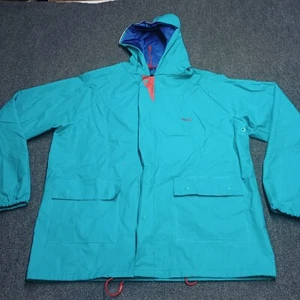 Dry Wear by Stearns Jacket Adult Medium Teal Green Hooded Vented PVC Rain Coat - Picture 1 of 8