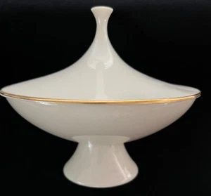 Vintage Lenox~Mid-Century~Olympia Gold Covered Serving Dish~Candy Bowl w/Lid - Picture 1 of 6