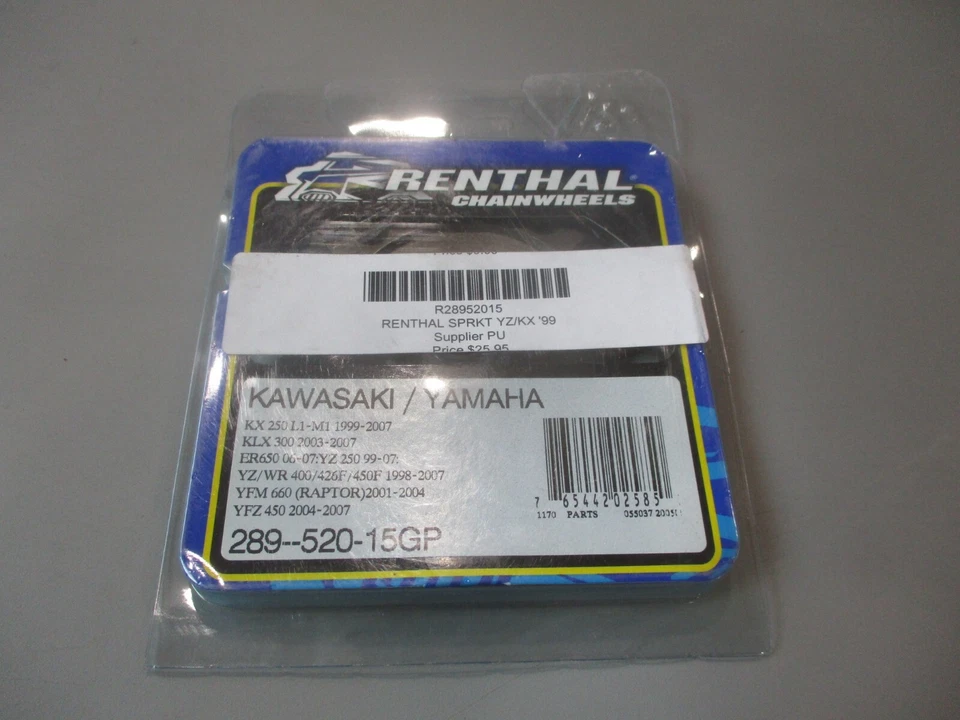 Piñón delantero NOS Renthal Kawasaki 15T 99-07 KX250 03-07 KLX300 289-520-15GP Foto 1 de 1