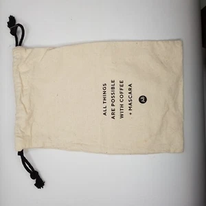 AB Coffee Mascara Makeup Toiletry Dust Bag Womens Small 29x19cm Beige Black - Bild 1 von 5