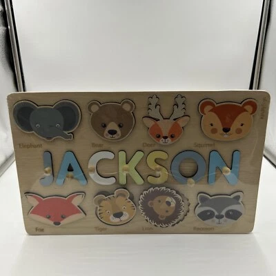 Personalized Name Puzzle Toys Customized Educational Wooden Puzzle “JACKSON” - Image 1 of 4