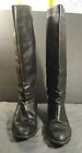 Sudini Randy Slouchy Black Leather Knee High Tall Riding Boots Womens 7