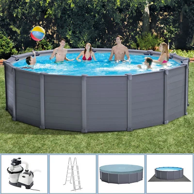 INTEX 478x124 Frame Swimming Pool Schwimmbecken Schwimmbad mit Sandfilter Pumpe - Bild 1 von 4