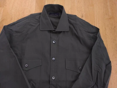 NWOT Brooks Brothers Golden Fleece Sage Green Spread Collar S M Slim MSRP $225 - Image 1 of 4