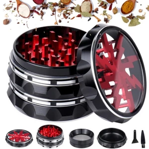 Manual Grinder Transparent Lid Scraper Brush For Grind Basil Rosemary Bay Leaves - Picture 1 of 10