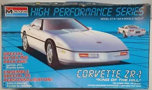Vintage Monogram 1990 CORVETTE ZR-1 w Hoses & Wires Open Box Sealed Inside 1989 - Picture 1 of 5